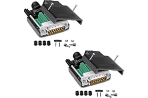 PENGLIN 2PCS Connecteur Mâle DB15 sans Soudure, 2 rangées de 15 Broches RS232 D-SUB Adaptateur série
