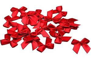 ‎CREATIVERY 20 Stück Satinschleifen 2,5x3cm (rot 250) // Deko Schleifen für Hochzeit Taufe Kommunion Applikation Streudeko einfarbig