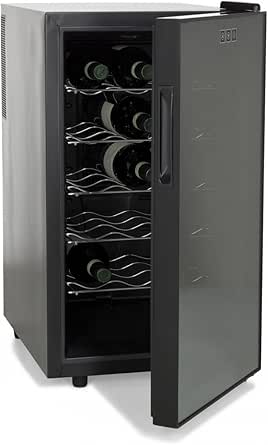 OMGGYER Weinkühlschrank 48 Liter - LED Beleuchtung Für 20 Flaschen