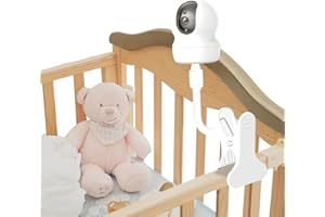 FUTUHADA Support de Moniteur pour Babyphone avec Connexion à Vis 1/4 Compatible avec HelloBaby HB65, HB6550, HB6558, HB66, HB248, Clip Réglable pour Lit et Mur pour Caméra de Bébé, Aucune Outil Requis