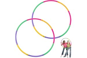 AGOGUE 2 pezzi 8 sezioni Hula Hoop pneumatici colorati hula hoop per bambini rimovibile Hoola Hoop bambini 8 anni per compleanno ragazze dai 3 4 5 6 7 8 9 anni