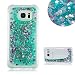 Produktbild Aearl Für Samsung Galaxy S7 Edge Treibsand Handyhülle, Silikon TPU Weich Stoßfest Bumper Schutzhülle Glitzer Durchsichtig Süße Flüssig Bewegende Quicksand Hülle mit Displayschutzfolie - Grünes Herz