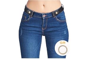 SUOSDEY No Buckle Invisible Ladies Elastic Waist Belt for Women Men Stretch Belt for Jeans Dress Pants up to 48"
