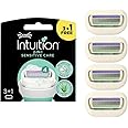 WILKINSON SWORD Intuition Sensitive Care Women's Blade Refills Pack of 3 plus 1 Free Enriched with Aloe Vera & Vitamin E