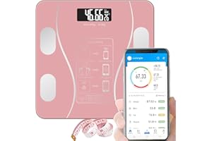 YOPOTIKA Scale for Body Weight, USB Rechargeable Digital Bathroom Scale, Smart Digital Body Fat Scale, Intelligent Body Fat BMI Scale with WIFI and Bluetooth, 400lbs (Pink)