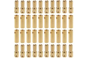 LINSYRC 20 Paar Vergoldet 5.5MM Bananenstecker Rundstecker Männlich und Buchse Setzt für RC Lipo ESC Motoren(5.5MM)