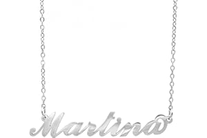 Colours & Beauty Collana Donna con Nome in Acciaio | Collana Personalizzata con Nome | Gioielli con nome: ciondoli personalizzati e Catenina Regolabile Sottile A Ovali