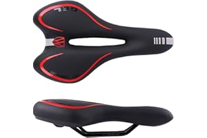 PLATTBK Bike Saddle Comfortable Bicycle Seat Gel Shock Absorbing Bike Cushion with Reflective Strip for City Bikes/Mountain Bikes/Road Bikes,Men and Women
