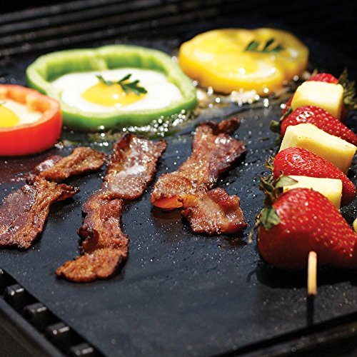 Grillmatte (3er Set) antihaft und wiederverwendbar zum Grillen und Backen | Backpapier Backmatte Dauerbackfolie Grillfolie aus Silikon mit Antihaftbeschichtung aus Teflon | je 40×33 cm, 0,3mm dick, leichter Zuschnitt und Spülmaschinenfest | LFGB und FDA Zulassung - 7