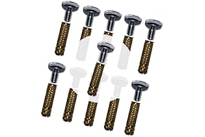 PISCIHOGAR VIDA PARA TU HOGAR PisciHogar | Tornillos de Anclaje para Cobertor, Lona, Cubierta de Piscina | Incluye Tornillo de Acero INOX + Taco latón + “Expansor” Allen de Acero INOX | Ø 10 mm | Pack de (10 Uds)