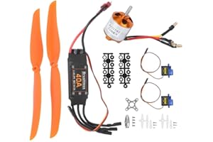 Dilwe Kit di Alimentazione Aereo RC, Motore Brushless 1100KV 40A ESC SG90 9G Servo 1060 Compatibile con Aereo RC(Motore 1100KV + ESC 40A + Servo 9G + 1060)