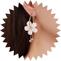 Orecchini Pendenti In Argento Sterling S925 Con Fiori Di Ciliegio