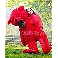 OSJS Toys Soft Stuffed/Fluffy/Spongy Huggable Cute Teddy Bear for Kids and Girls (Red_4 Feet)