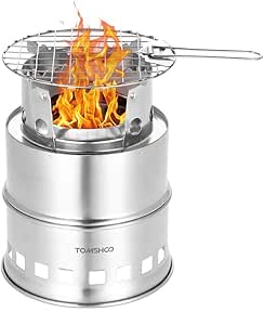 Tomshoo Camping Stove Backpacking Stove Portable Folding Windproof Wood Burning Stove Compact Stainless Steel Alcohol Stove Outdoor Camping Hiking Backpacking Picnic Bbq Amazon Co Uk Sports Outdoors