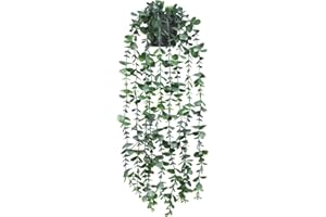 HanYun Artificial Hanging Plant, Small Eucalyptus Artificial Green Plant for Vine Plant in Pot for Home, Indoor and Outdoor Use, Office, Wedding, Wall Decoration
