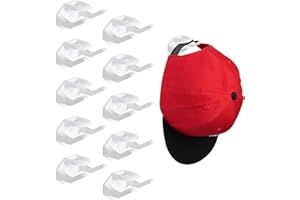 Mikihat 10 St Selbstklebende Hut-Organizer, Huthaken Hutständer, Minimalistischer Huthalter für Wandmontage, Hut-halter, Ohne Bohren, Cap Halter, Hat Rack Display Haken, Kappenhaken für Wand (Weiß)