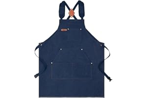 Nanxson Tablier à outils en toile, tablier de travail, tablier en bois Tablier de soudeur avec dos en croix pour jardin, barbecue, industrie