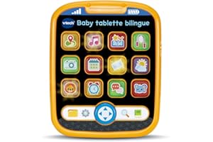 VTech - Baby Tablette Bilingue, Tablette Interactive Bébé avec 12 Activités Éducatives, Effets Lumineux, Jouet d'Éveil et de Motricité Fine, Cadeau Bébé Dès 9 Mois - Contenu en Français et Anglais