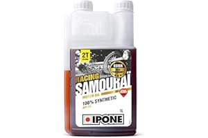 IPONE - Huile Moteur Moto 2 Temps Samouraï Racing - Senteur Fraise - 100 % Synthétique - Très Haute Performance – Compatible 