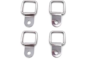 Kdtoll 4 Piezas Anillos de Amarre, Anillo de Anclaje D de Acero Inoxidable, Argollas de Amarre Plata Furgoneta - Carga 200KG - Anclaje de Amarre de Anillo D para Remolques, Barcos, Camiones