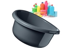 KADAX Ciotola rotonda 1,9 L, ciotola in plastica per lavare i piatti per cucina e bagno, piccola bacinella per lavare i piatti, ammorbidire i vestiti e pulire la casa (Grigio scuro)