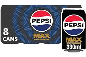 Pepsi Max No Caffeine & No Sugar Soft Drinks, 8 x 330ml