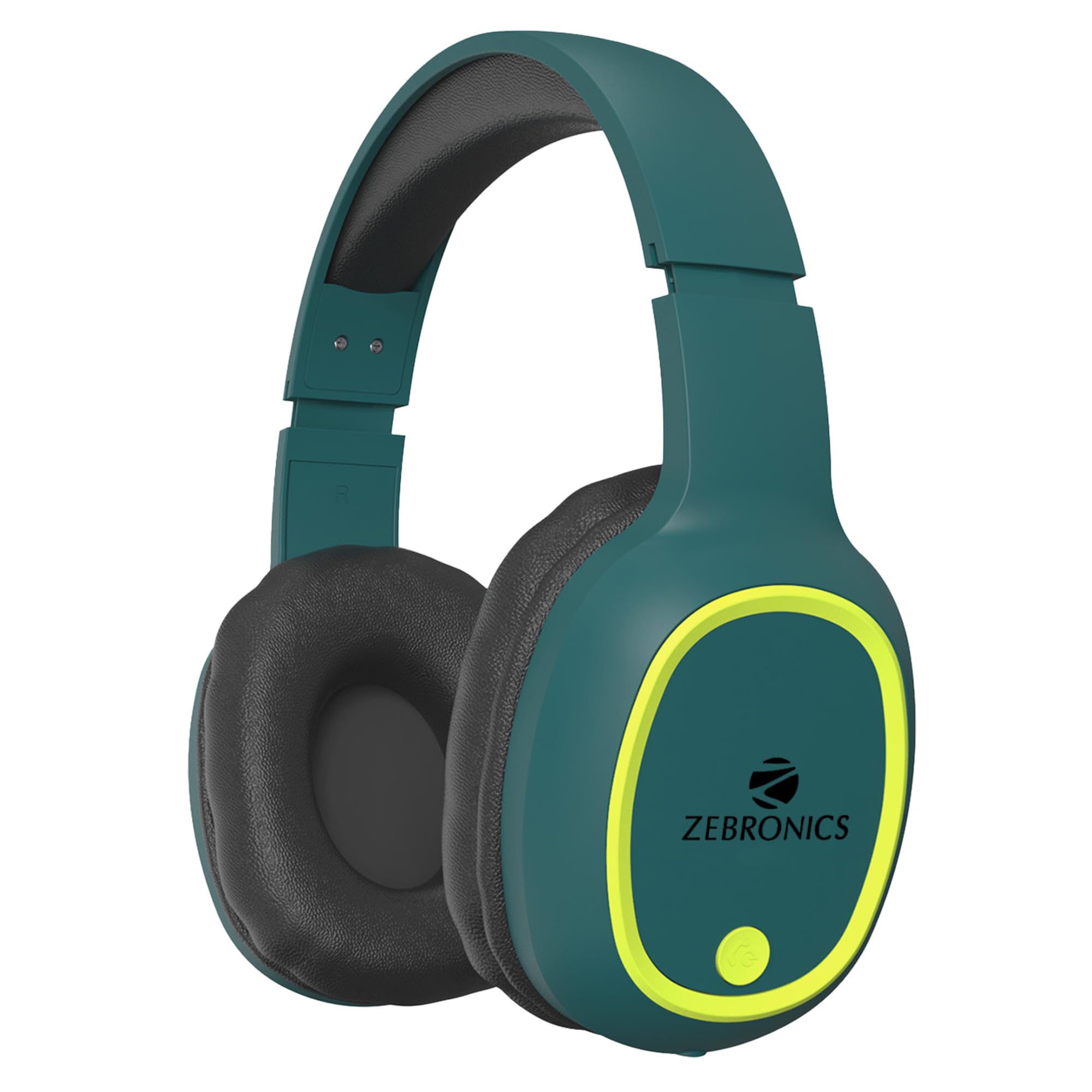 ZEBRONICS Thunder Bluetooth 5.3 Wireless Over Ear Headphones with 60H Backup, Gaming Mode, Dual Pairing, Enc, Aux, Micro Sd, Voice Assistant, Comfortable Earcups, Call Function (Teal Green)