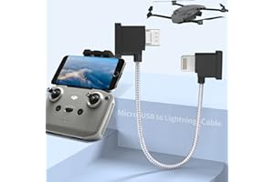 MTAKYI Micro USB to IOS Phone Cable, Nylon Braided Adapter for Drone, 15cm Remote Control Cable for Lightning to Micro USB, for DJI Mini SE/Mavic Mini/Air/Spark/Mavic 2/Mavic Platinum, Sprak Remote Control