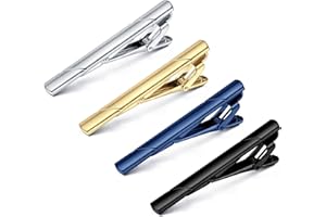 Rajnard Pince à Cravate pour Homme Épingle à Cravate Épingle à col pour Homme Épingle à Cravate en cuivre argenté/Bleu/Or/Noir