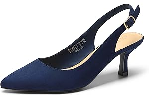 DREAM PAIRS Women's Kitten Heel Slingback Pointed Closed Toe Low Stiletto Heels Dress Bridal Elegant Wedding Pumps Shoes