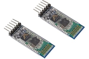 AEDIKO 2pcs HC-05 Wireless Bluetooth RF Transceiver Master Slave Integrated Bluetooth Module 6 Pin Wireless Serial Port Communication BT Module