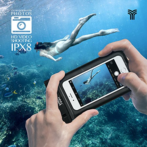 Wasserdichte hülle tasche beutel handyhülle YOSH® für iPhone 6 6s Plus Schnorcheln Tauchen Samsung S6 S7 S8 Note LUMIA 950 Huawei P8 P9 P10 BQ Aquaris Moto, bis zu 6 Zoll. Für Geld Reisepass (Schwarz) - 7