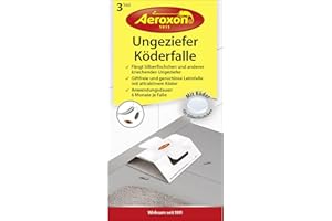 Aeroxon by BSI - Pièges Collants - Attractif Puissant - pour Lutter Contre Les Poissons d'argent, Les Cafards Et Les Cloportes - Actif 5 Mois - Non Toxique - 3 pièces