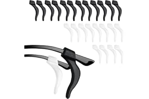 HEIZHU 24 Pcs Universal Glasses Ear Grips,12 PairsAnti Slip Glasses Grips for Glasses, Sunglasses, Spectacles - (Black and Transparent)