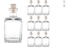 Casavetro Bottigliette Vetro Con Tappo Sughero - 250 ml - Bottiglia Vuota in Vetro per Vino, Liquore, Acqua, Succo di Frutta, Conserve, Latte, Olio, Birra, Vino, Estratti, Amari (10 x 250 ml)