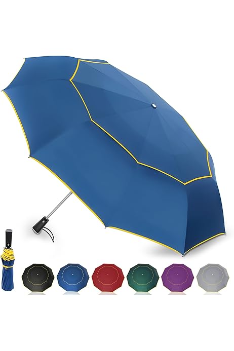 Ombrello Automatico HW CASA Antivento - 105cm, 8 Stecche Fibra Di Vetro, Pieghevole E Portatile - Foto 11