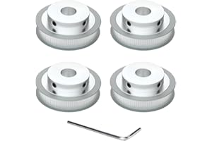 ZIZISHU Super Print GT2 Puleggia Pulley 80 denti Teeth 8mm Bore 6mm Width Timing Belt Pulley Aluminum 80T 8mm bore Pulley Wheel for 6mm Width GT2 Timing Belt for 3D Printer,CNC (4pcs)