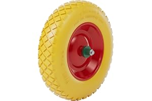 WILTEC Ruota per carriola 4.8 4.00-8 giallo con asse max 160 kg