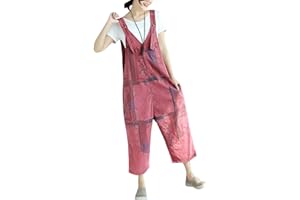 Youlee Women's Wide-Leg Dungarees, Denim Jumpsuit