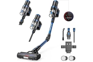 Vistefly V12 Flex Aspiradora sin Cable 40KPA, Plegable Aspirador Escoba sin Cable MAX 60 Min, Tubo Flexible, Potente Aspirador de Mano, para Hogar Suelos Pelo de Mascotas