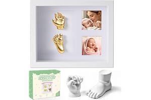 Taricor Baby Hand and Foot 3D-gjutning kit med fotoram | Lätt att använda och giftfri handgjutningssats, hand- eller fotavtry