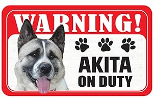 INSTANT GIFTS DOG SIGNS Akita Dog Pet Sign - Laminated Card