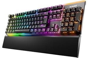 ‎BE QUIET! be quiet! Light Mount Silent Linear DE ISO Tastatur, mechanische Switches, schneller Tastenanschlag, 3 Schichten Dämmung, ab Werk geschmierte Schalter, Hot-Swap-Funktion, PBT-Double-Shot-Tastenkappen