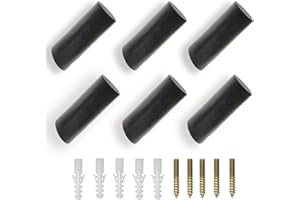 ANZOME Wooden Coat Hook, 6 Pieces Wood Wall Hook, Wooden Coat Peg Coat Hanger for Hanging Clothes, Hat, Scarves and Headphone in Bedroom, Living room, Hallway