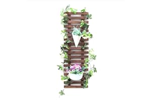 YUOPL Resistente balcón Soporte para macetas montado en la Pared Escalera de Marco para Plantas Estante de Madera para macetas de Escalada, Soporte para Plantas para Colgar