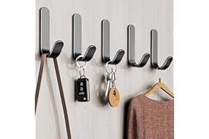 Bosdontek 12 sztuk samoprzylepny haczyk 3 m, naklejki łazienkowe, wieszak na ręczniki, wodoodporny, do sypialni, łazienki, kuchni, sufit, szlafroki (czarny)