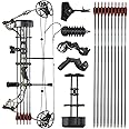 Archery Compound Bow Set Hunting Bow and Carbon Arrows Bow Accessories 35-70lbs Adjustable 320 FPS Adult Bow Outdoor Shooting Right Handed