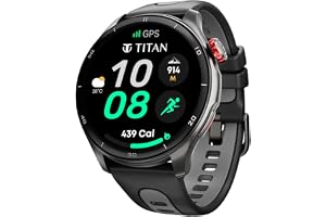 Titan Celestor 1.43" AMOLED Smart Watch with Built-in GPS, Advanced Health Intelligence, AI Voice Assistant, Aluminium Case, 100+ Sports Modes, Water Resistance – Smartwatch for Men & Women (Black)