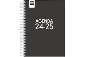 Finocam - Agenda Cool 2024 2025 1 Día Página Septiembre 2024 - Junio 2025 (curso lectivo) + Julio y Agosto resumidos Negro Español