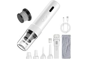 ‎TOPIPOP Topipop Handstaubsauger - 21000Pa 5-in-1 Kabellos Akku Staubsauger, Stark Saugkraft & Wiederaufladbarer Handsauger, Mini Autostaubsauger mit LED-Licht für Auto, Haus, Büro, Tierhaare, Car